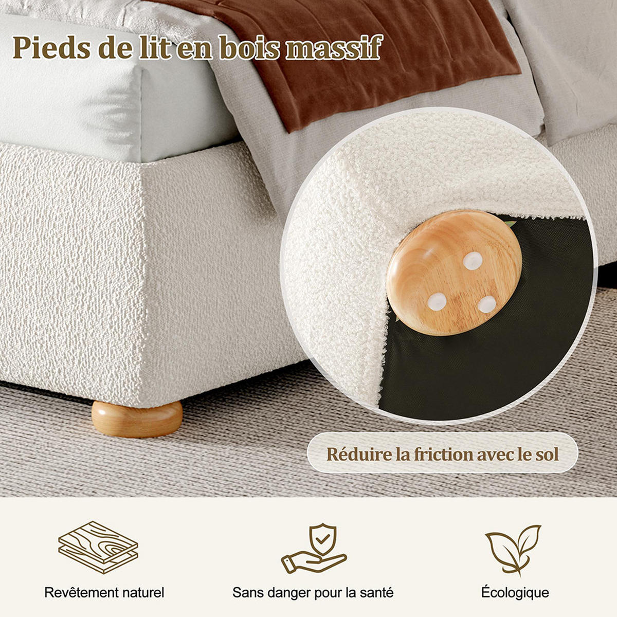 POLSTERBETT 160×200cm mit großem Stauraum in Weiß - Weiß, Textil (160/200cm) - KOMHTOM