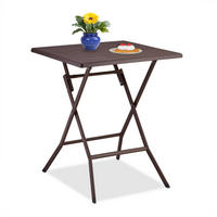 KLAPPTISCH - Braun, Kunststoff/Metall (62/62/73cm) - Relaxdays