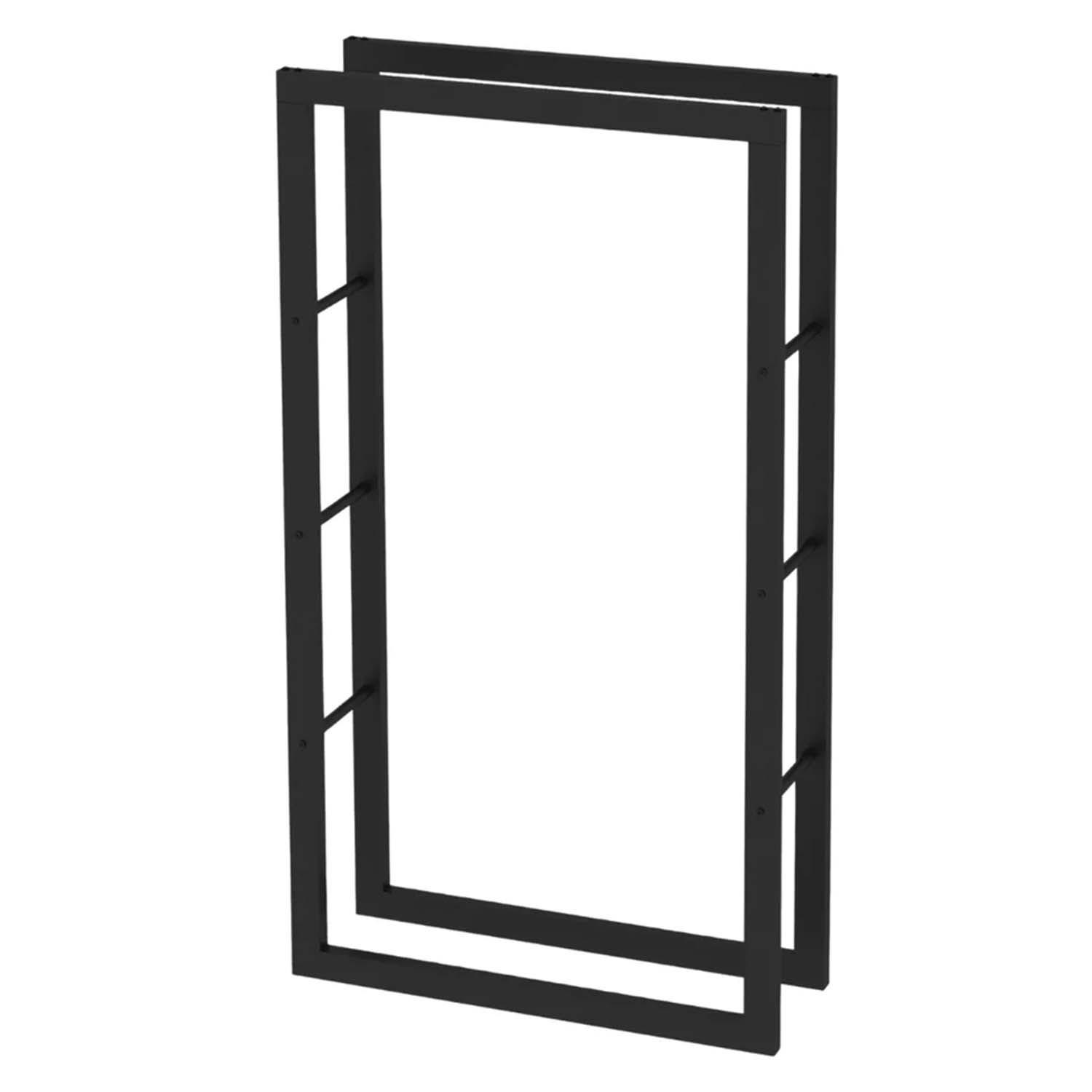 KAMINHOLZREGAL - Metall, Schwarz - BHT 80 x 150 x 25cm - Schwarz, Metall (80/150/25cm) - holz4home