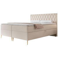 BOXBETT Caresso Creme, Chenille, 180x200 cm - Goldfarben/Creme, Textil/Metall (180/200cm) - Selsey