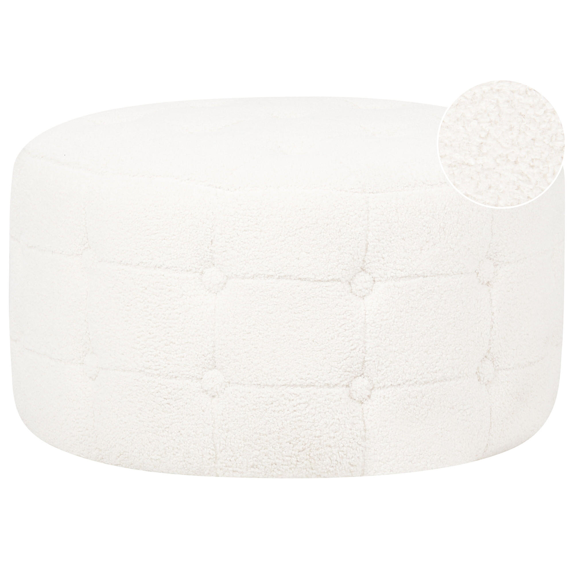POUF Tampa 55/55/30 cm - Weiß, Textil (55/30/55cm) - Beliani