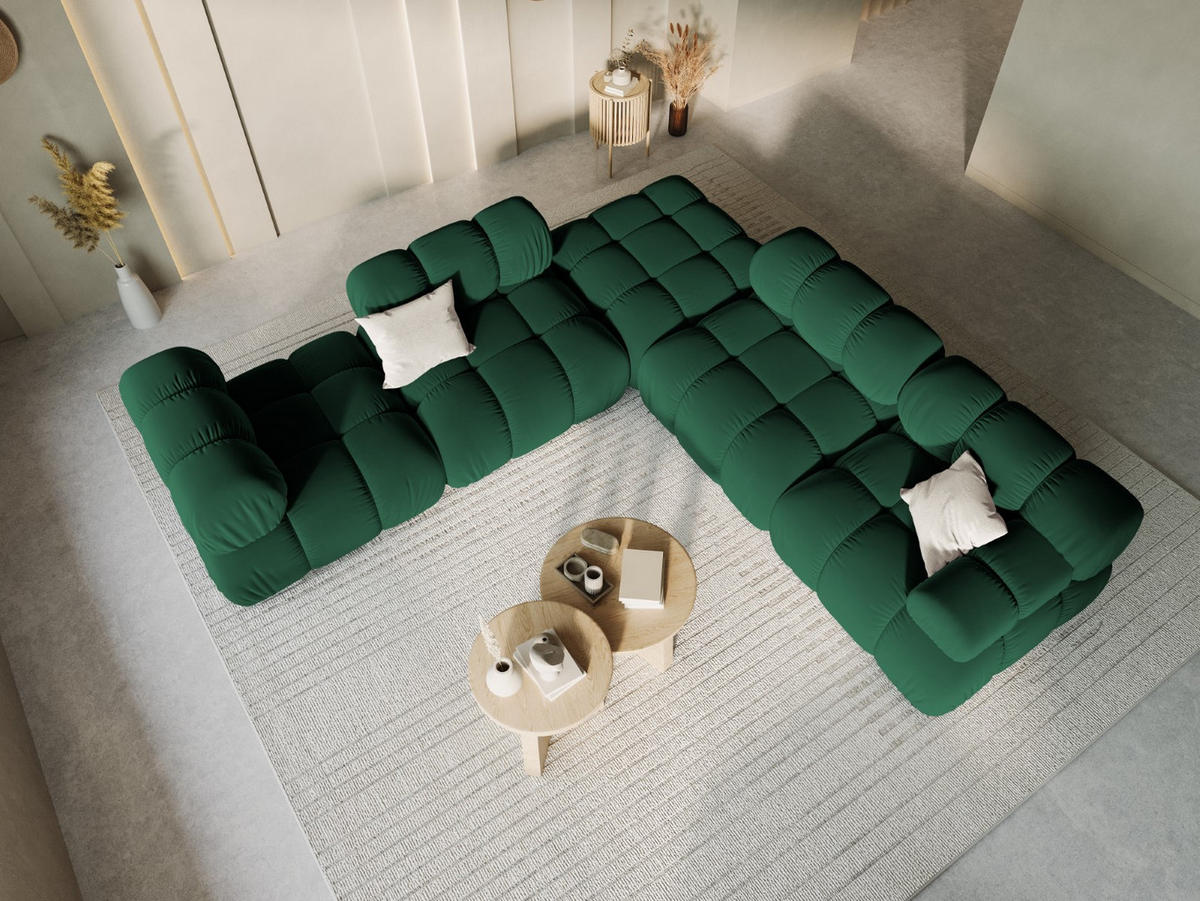 MODUL rechts Bellis aus Samt flaschengrün - Dunkelgrün, Textil (94/70/94cm) - Micadoni