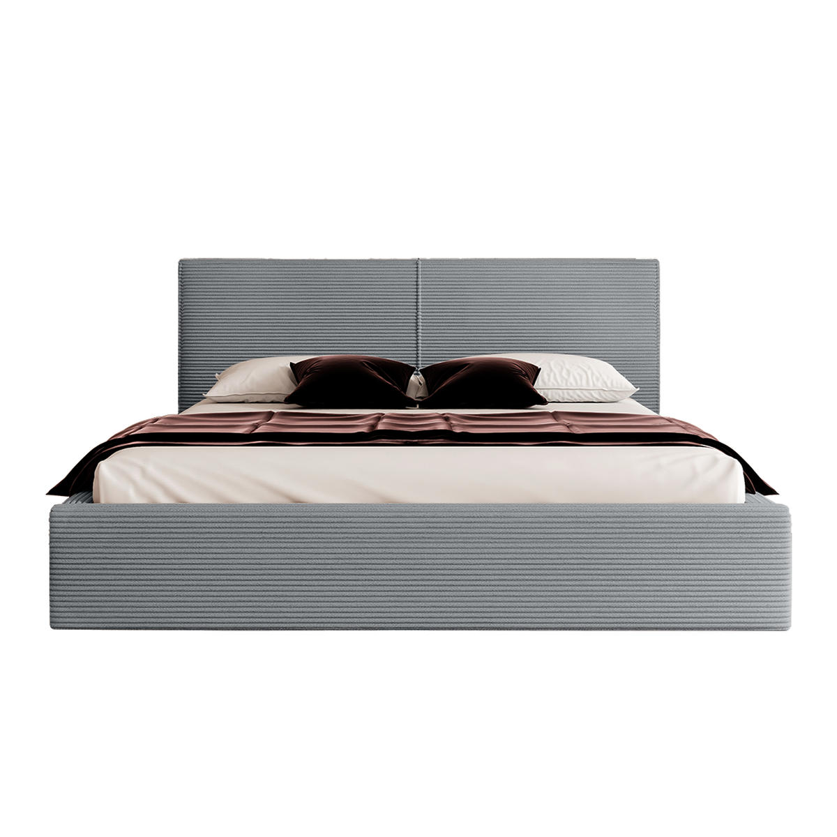 POLSTERBETT VIVELO 120x200 cm, Grau - Grau, Textil (200/120cm) - Fedve