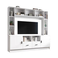 TV-WOHNWAND mit Stauraum 180 x 35 x 170 cm Weiß 5-tlg. - Weiß, Holzwerkstoff (35/170/180cm) - Beauniv