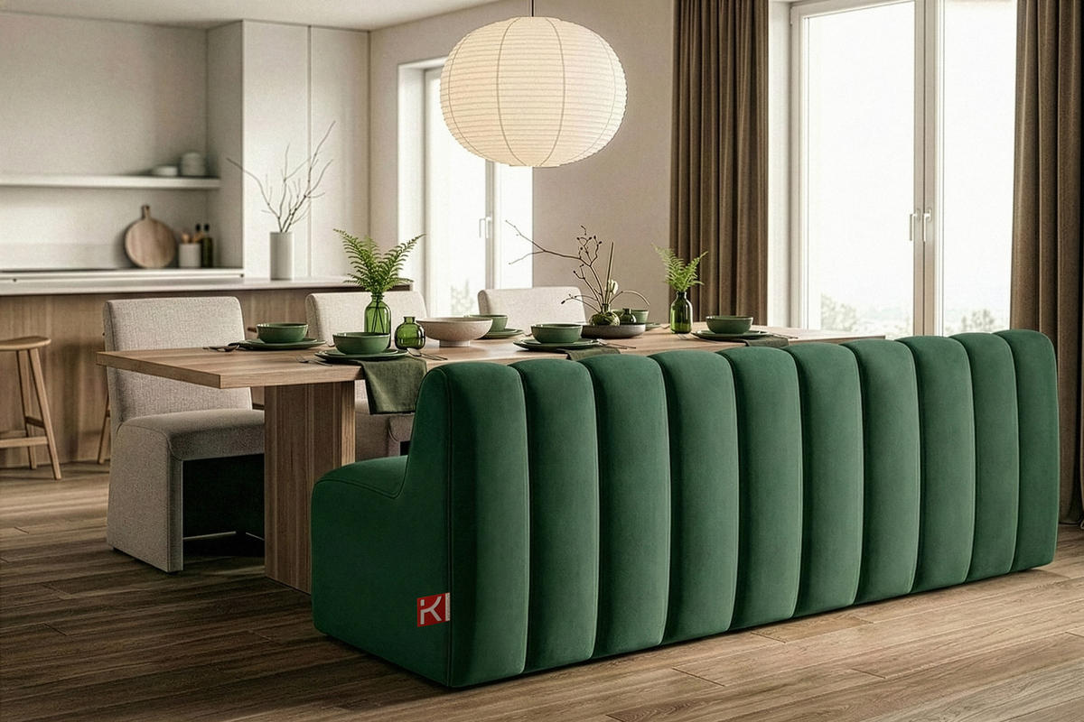 ESSZIMMERBANK CORDA, Dunkelgrün - Dunkelgrün, Holz/Holzwerkstoff (203/78/71cm) - KONSIMO®