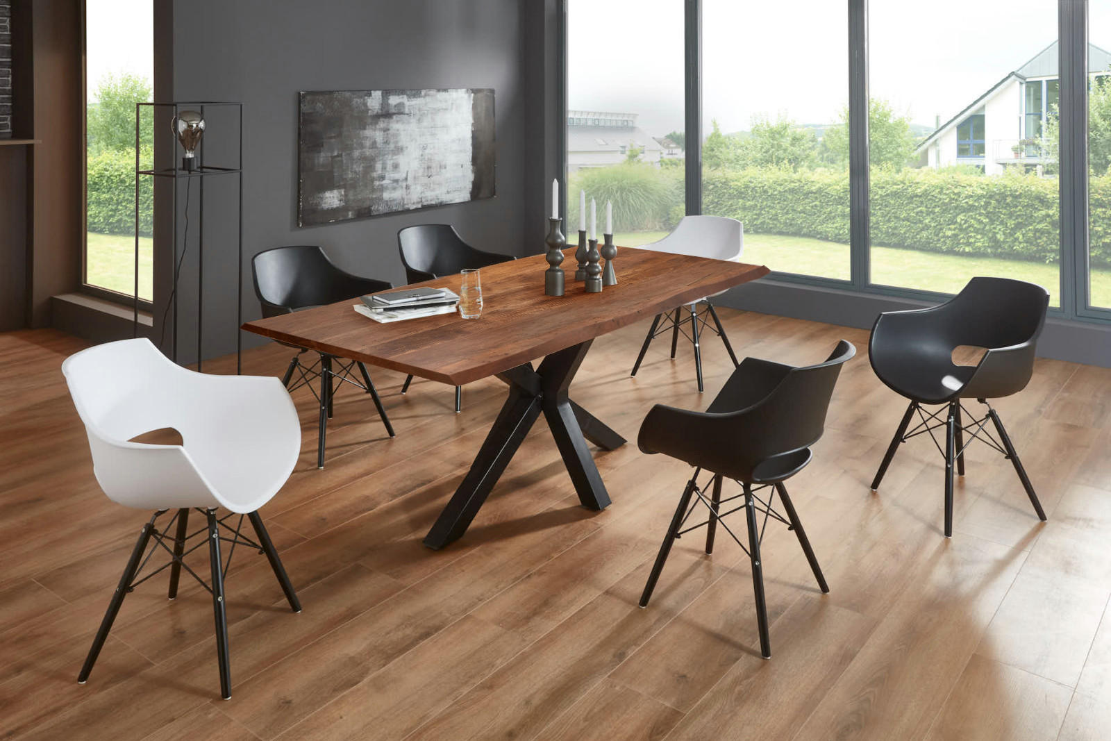 ESSTISCH SPYRO - Schwarz/Braun, Holz/Metall (80/120/76cm) - SAM