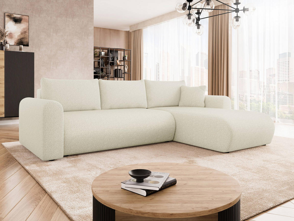 ECKSOFA Eliwo - Schwarz/Cappuccino, Holz/Textil (252/158cm) - MIRJAN24