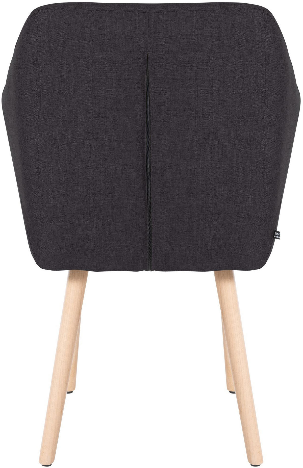 ARMLEHNENSTUHL Stoff schwarz - Eukalyptusholzfarben/Schwarz, Holz/Textil (61/88/57.5cm) - CLP