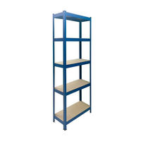 SCHWERLASTREGAL Blau 5 Böden Stahl MDF 150x75x30 cm - Multicolor, Holzwerkstoff/Kunststoff (75/150/30cm) - Relaxdays