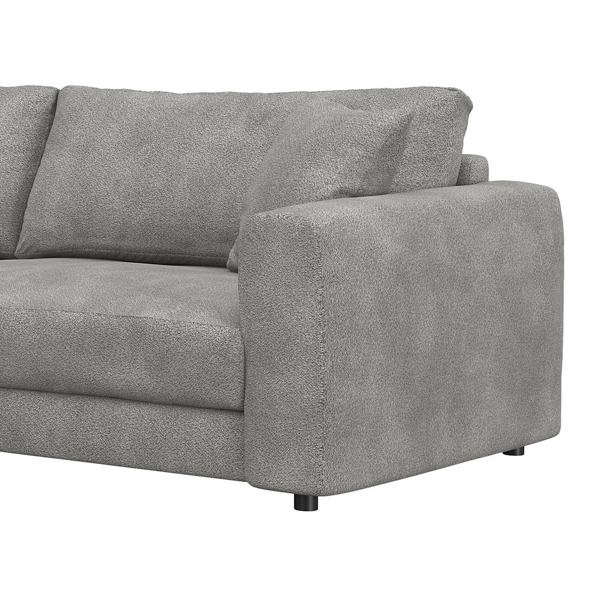 ECKSOFA mit Longchair - Schwarz/Grau, Kunststoff/Textil (238/183cm) - home24