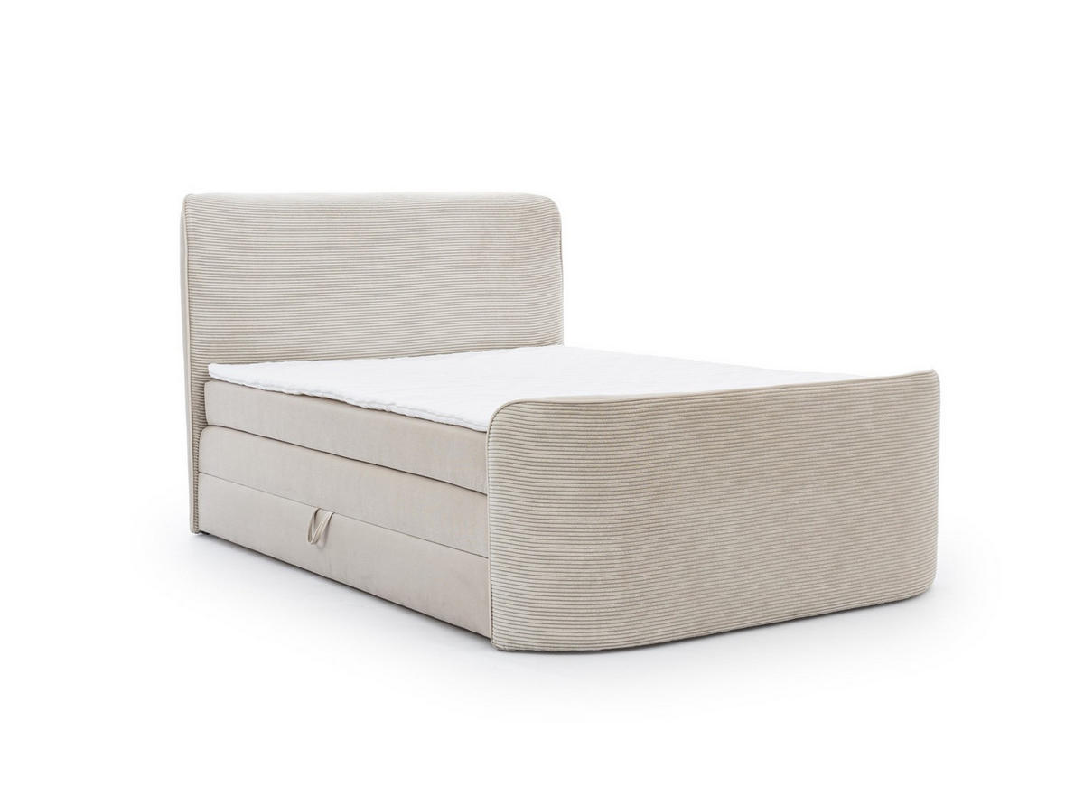 BOXSPRINGBETT Body In Paros - Beige, Holzwerkstoff/Textil (180/200cm) - Fun Möbel