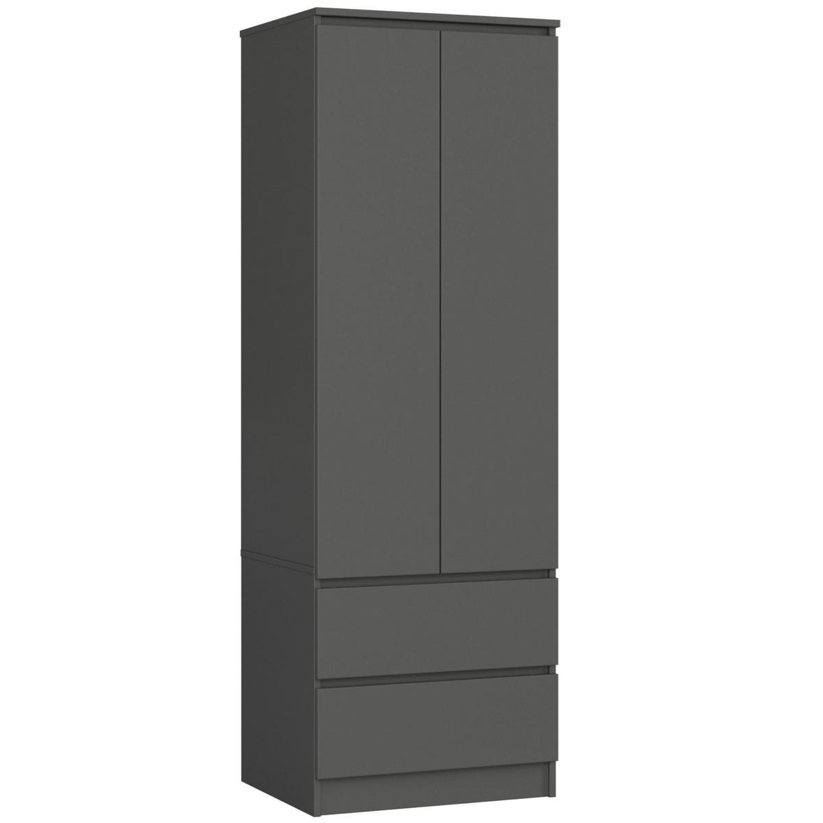 KLEIDERSCHRANK Graphit Grau 180/60/51 - Graphitfarben, Holzwerkstoff (60/180/51cm) - RAUMHIRSCH FURNITURE