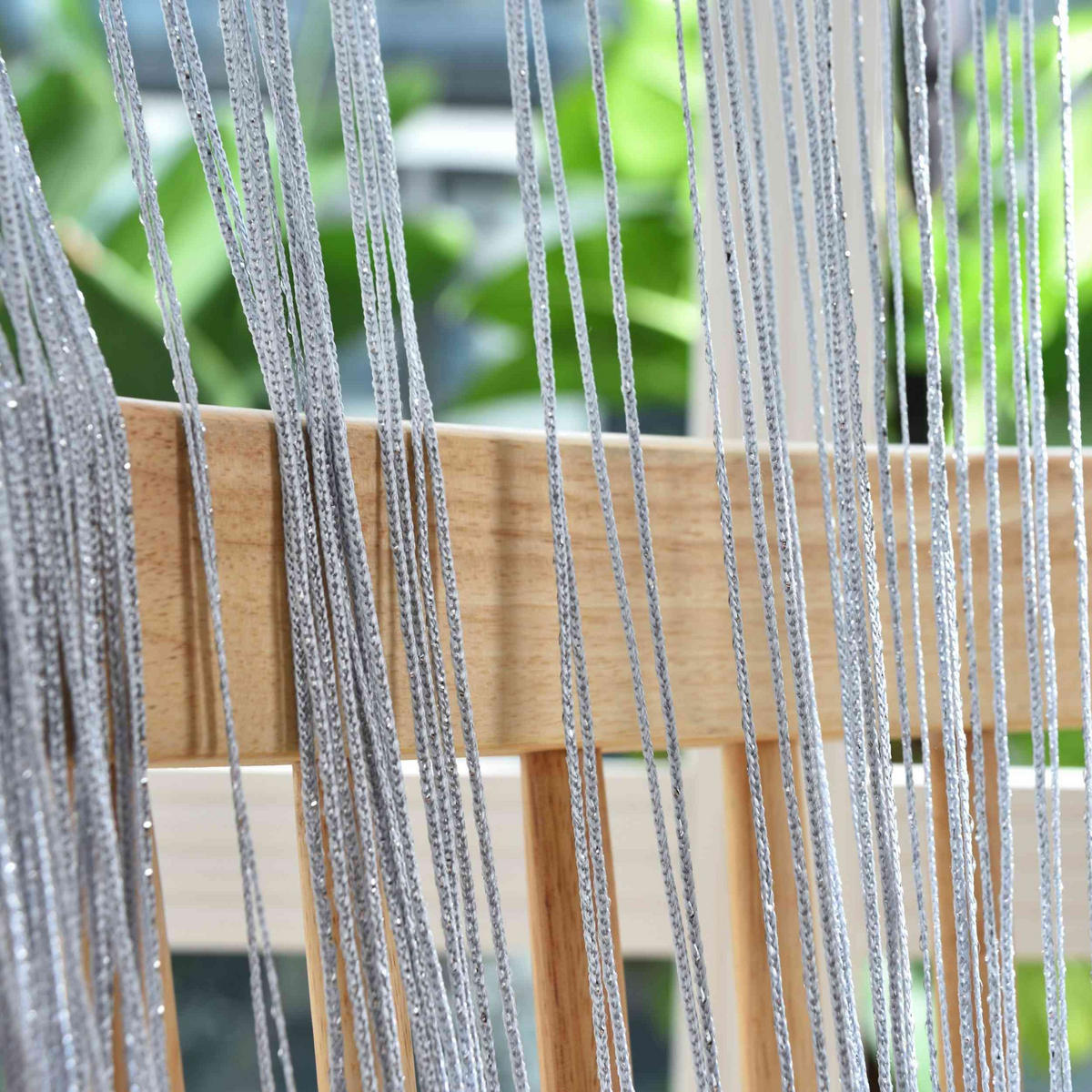 FADENGARDINE Shanghai HxB 230x100 cm Grau Lurex - Grau, Textil (100/230cm) - Gardinenbox