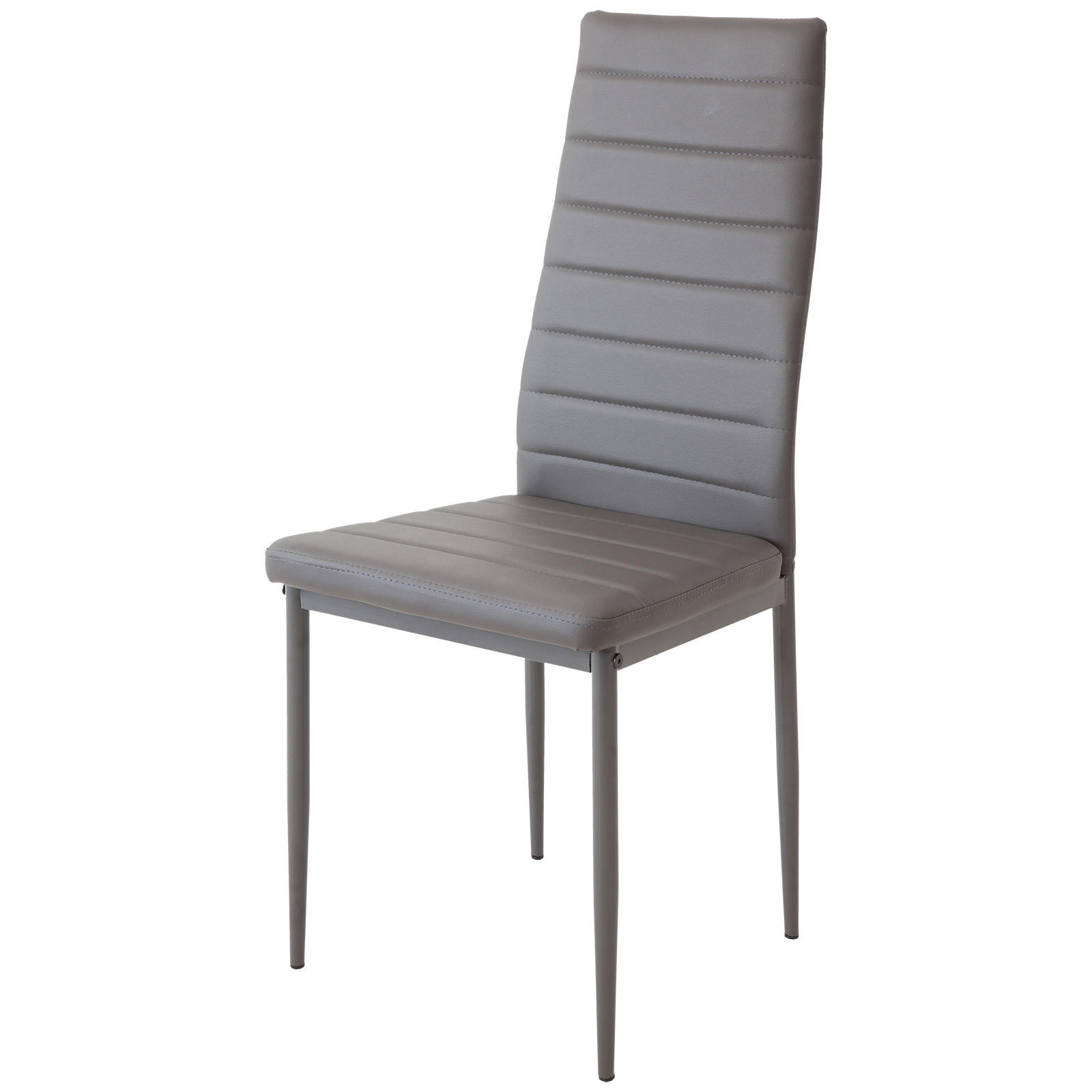STUHL MILANO Lederimitat Metallbeine 6er Set Grau - Grau, Kunststoff/Metall (42/98/43cm) - Albatros