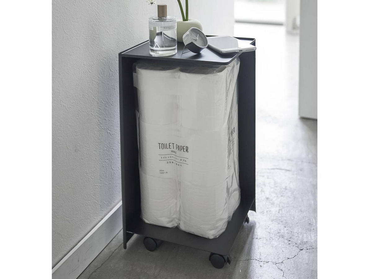 TOILETTENPAPIER-AUFBEWAHRUNG Tower schwarz 23/43/23 cm - Schwarz, Metall (23/43/23cm) - Yamazaki