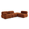 ECKSOFA Rechts Samt Stoff Orange - Beige/Terracotta, Kunststoff/Textil (285/190cm) - Makamii
