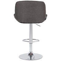 BARHOCKER 2er Set Salomon Chrom Stoff dunkelgrau - Chromfarben/Dunkelgrau, Textil/Metall (50/106/52cm) - TPFLiving