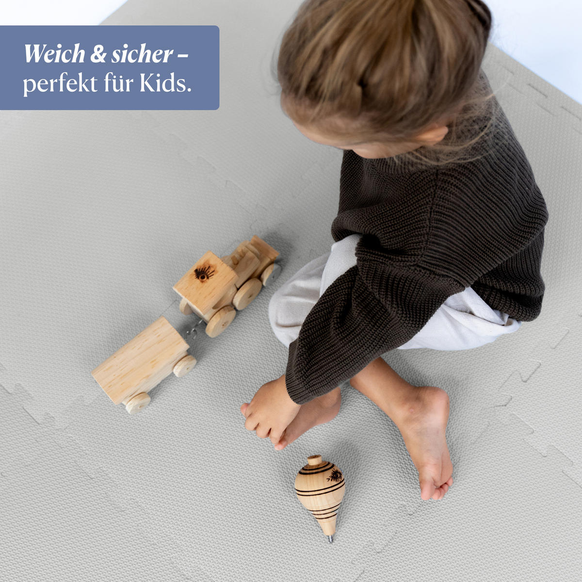SPIELMATTE Classic Stone grau 131x131 - Grau, Kunststoff (131/131cm)