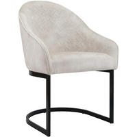 ESSZIMMERSTUHL Samt Creme - Creme/Schwarz, Textil/Metall (60/87/59cm) - CLP