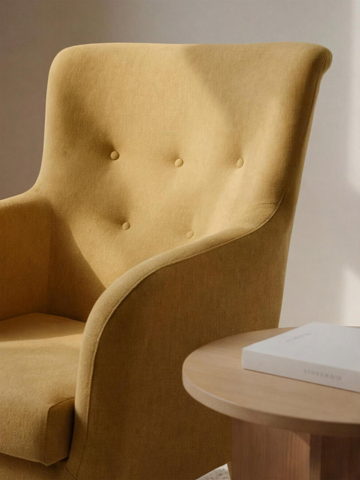 SESSEL Orsay Senf 73 cm x 97 cm - Dunkelgelb, Textil (73/97/83cm) - Kenay Home