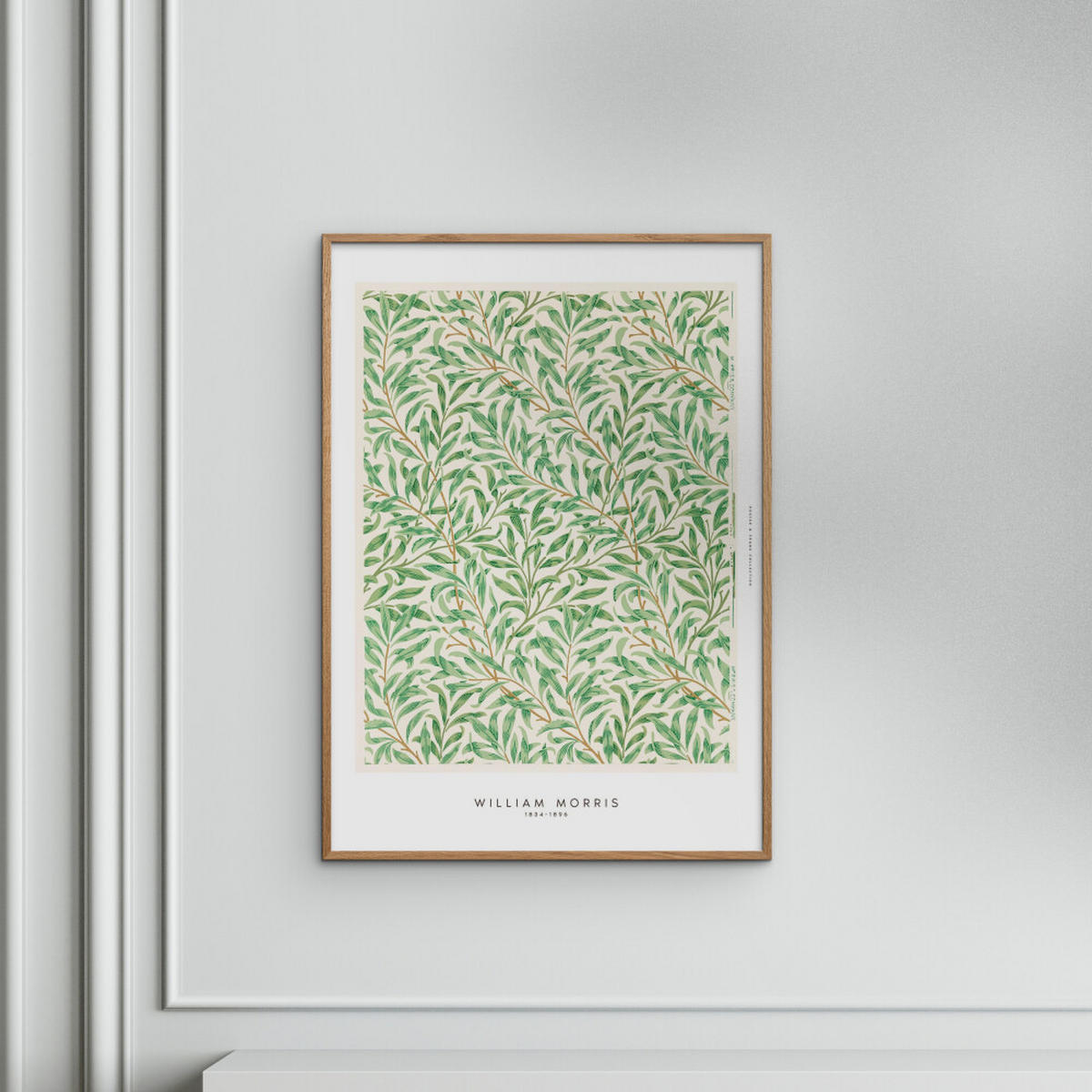 POSTER mit Rahmen William Morris - Green Leaves - Eichefarben/Grün, Holz/Papier (70/100cm) - Poster&Frame