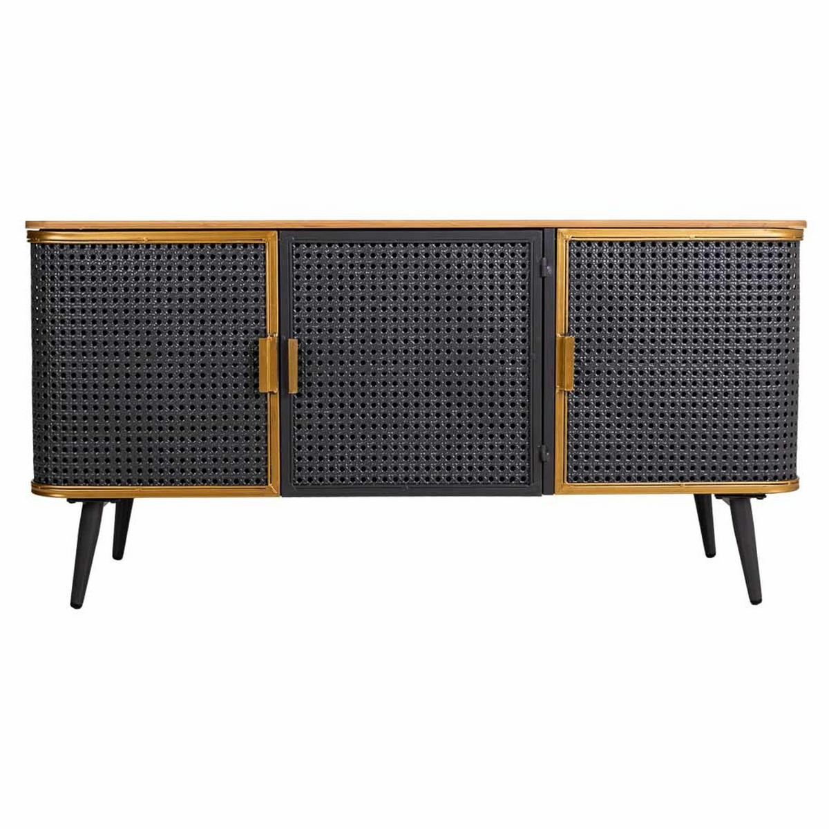 SIDEBOARD aus Metall und Holz, 3 Türen, 118x38x58 cm - Multicolor, Naturmaterialien (118/59/38cm) - Wanderlust
