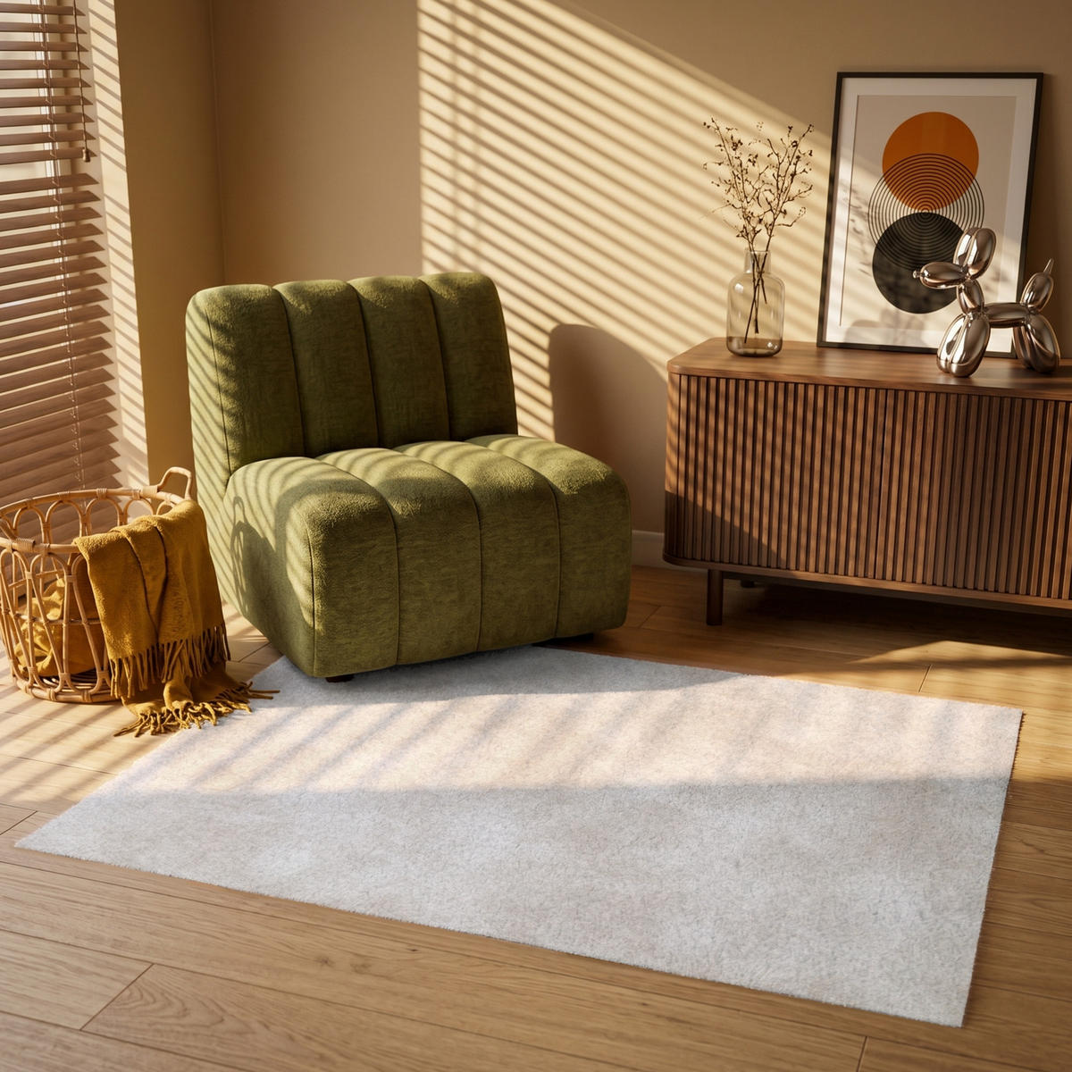 KOBERCE - Jemné - Textúra - Béžová - 120x80 cm - krémová, textil/plast (120/0.4cm) - OnlyWow