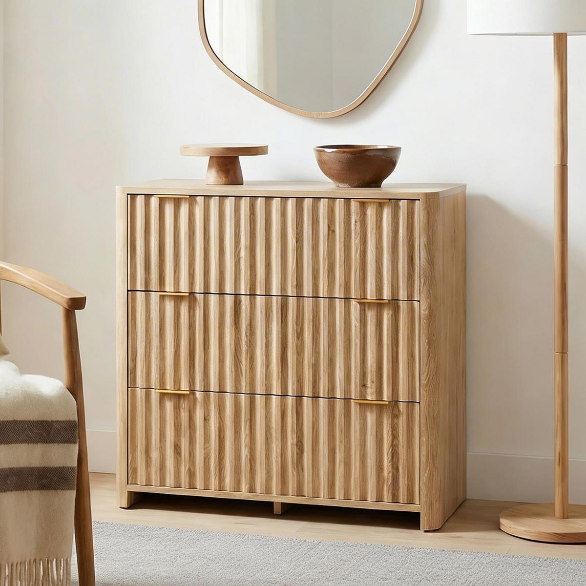 KOMMODE ELLA Eiche - Eichefarben, Holzwerkstoff (78/77/39cm) - IDIMEX