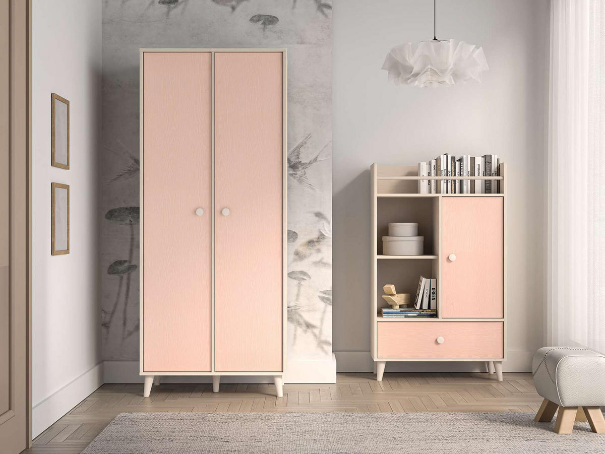 KLEIDERSCHRANK – 80 cm – Mevel – Grau - Grau, Holzwerkstoff (80/190/51cm) - hi-markt