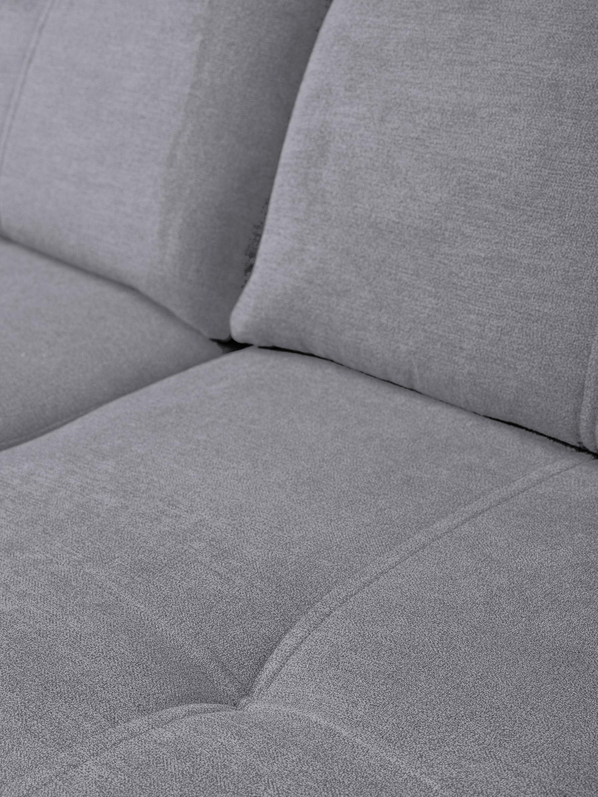 ECKSOFA PANAMA mit Schlaffunktion und Bettkasten, Farbe: Hellgrau, Velourstoff, Ottomane Links - Hellgrau, Textil (270/180cm) - VENASI MÖBEL