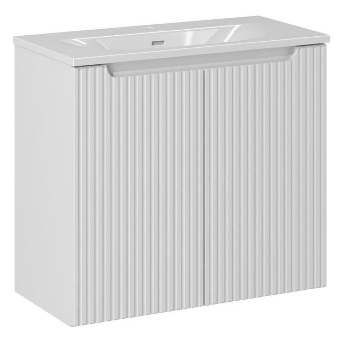 WASCHTISCHKOMBI 80 cm 2 Teile - Nova White N BM114 in Weiß/Matt - Weiß, Holz (80/57/40cm)