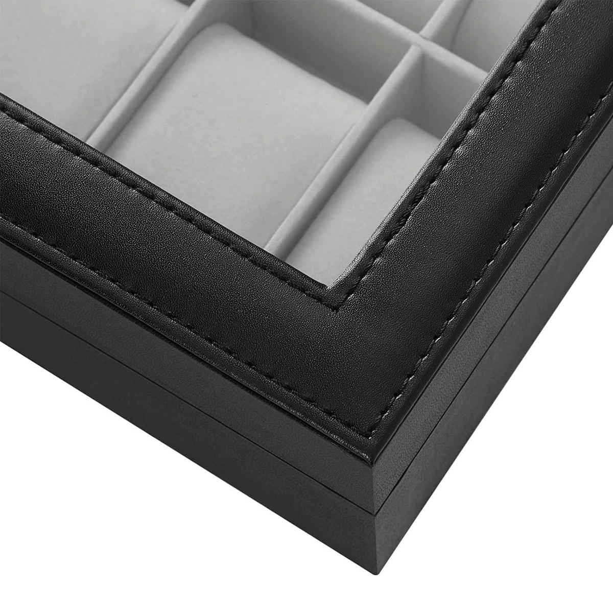 UHRENBOX Port Louis - Schwarz, Glas (18.6/8.5/32cm) - Hansiro