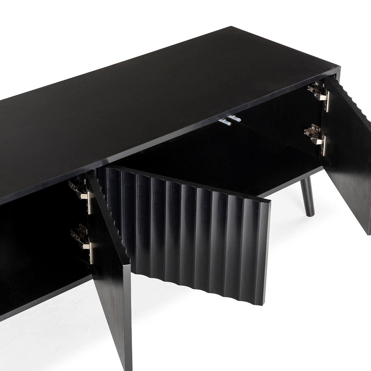 TV-ELEMENT Lluvia 4 Türen Schwarz - Schwarz, Holzwerkstoff (160/45/40cm) - VS Venta-stock