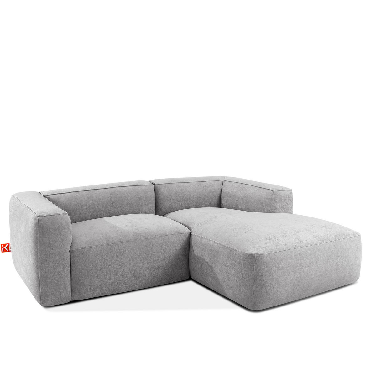 ECKSOFA RECHTS FUBBO, Hellgrau - Hellgrau, Holz/Holzwerkstoff (225/176cm) - KONSIMO®