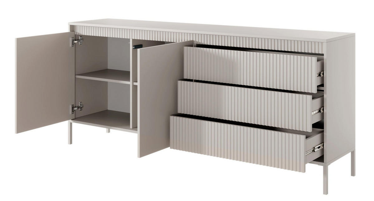 SIDEBOARD Falsetto Beige 187 cm - Beige, Holzwerkstoff/Metall (187/81.5/39.5cm) - Selsey