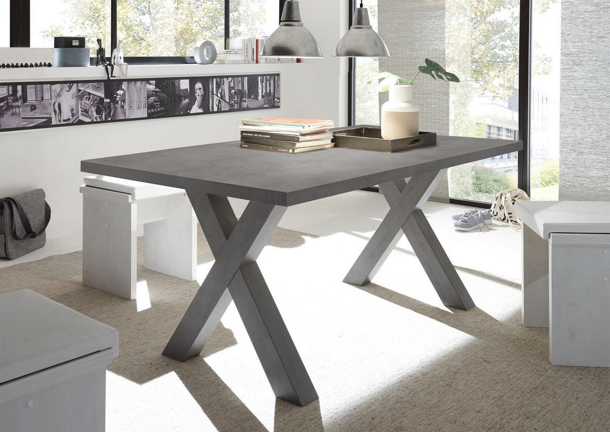 ESSZIMMERTISCH Eike 4 140 x 90 x 75 Esstisch Graphit - Grau, Holz (140/90/75cm) - 58aufmkessel