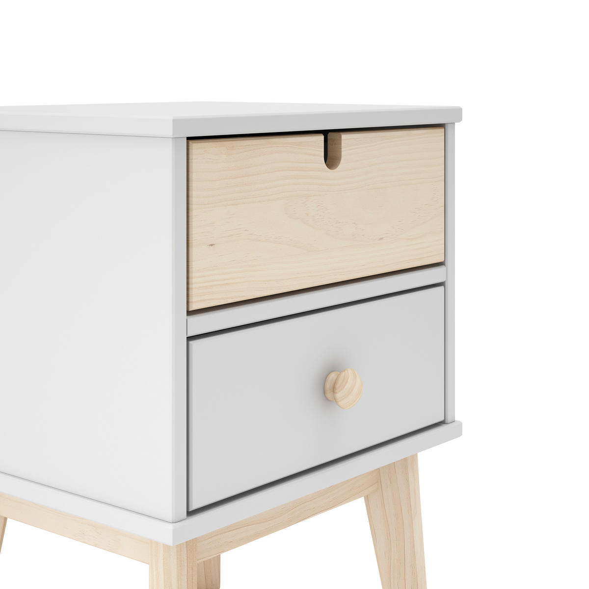 NACHTTISCH Estefania Weiß 40/35/53 cm - Weiß, Holz (35/53/40cm) - Calicosy