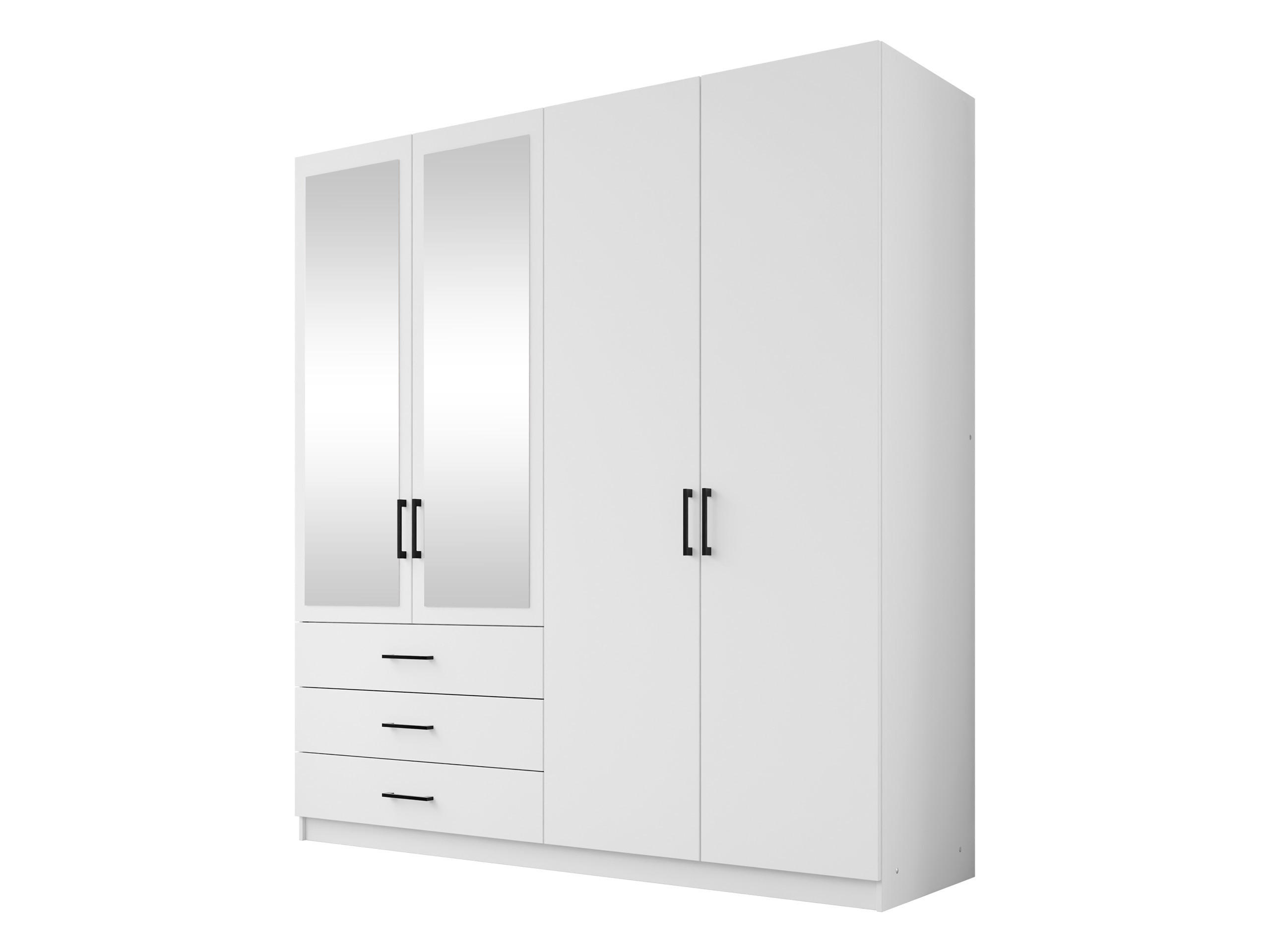 DREHTÜRENSCHRANK Pekin 4D - Schwarz/Weiß, Holzwerkstoff/Kunststoff (196/215/60cm) - MIRJAN24