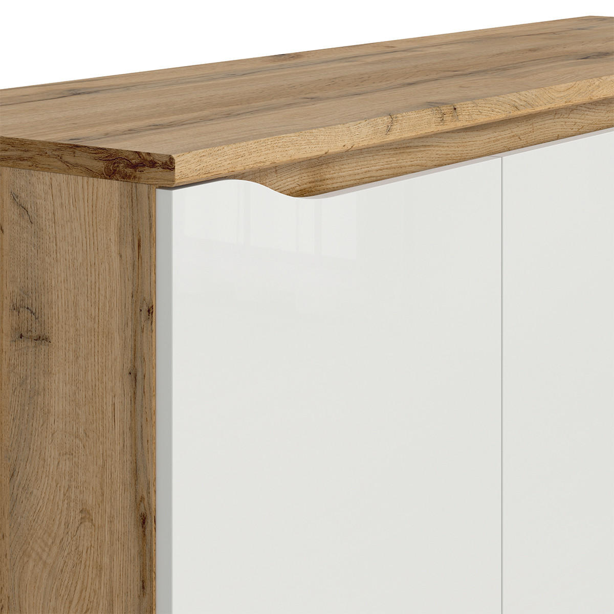SIDEBOARD June Weiß und Holz - Weiß, Holzwerkstoff (135/92/40cm) - Petits-meubles