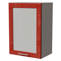 KÜCHENHÄNGESCHRANK Brerra W2S/50 Grau / RAL 3002 karminrot Hochglanz 50 / 32,5 / 72cm - Rot/Grau, Holz/Holzwerkstoff (50/72/32.5cm) - Feldmann-Wohnen