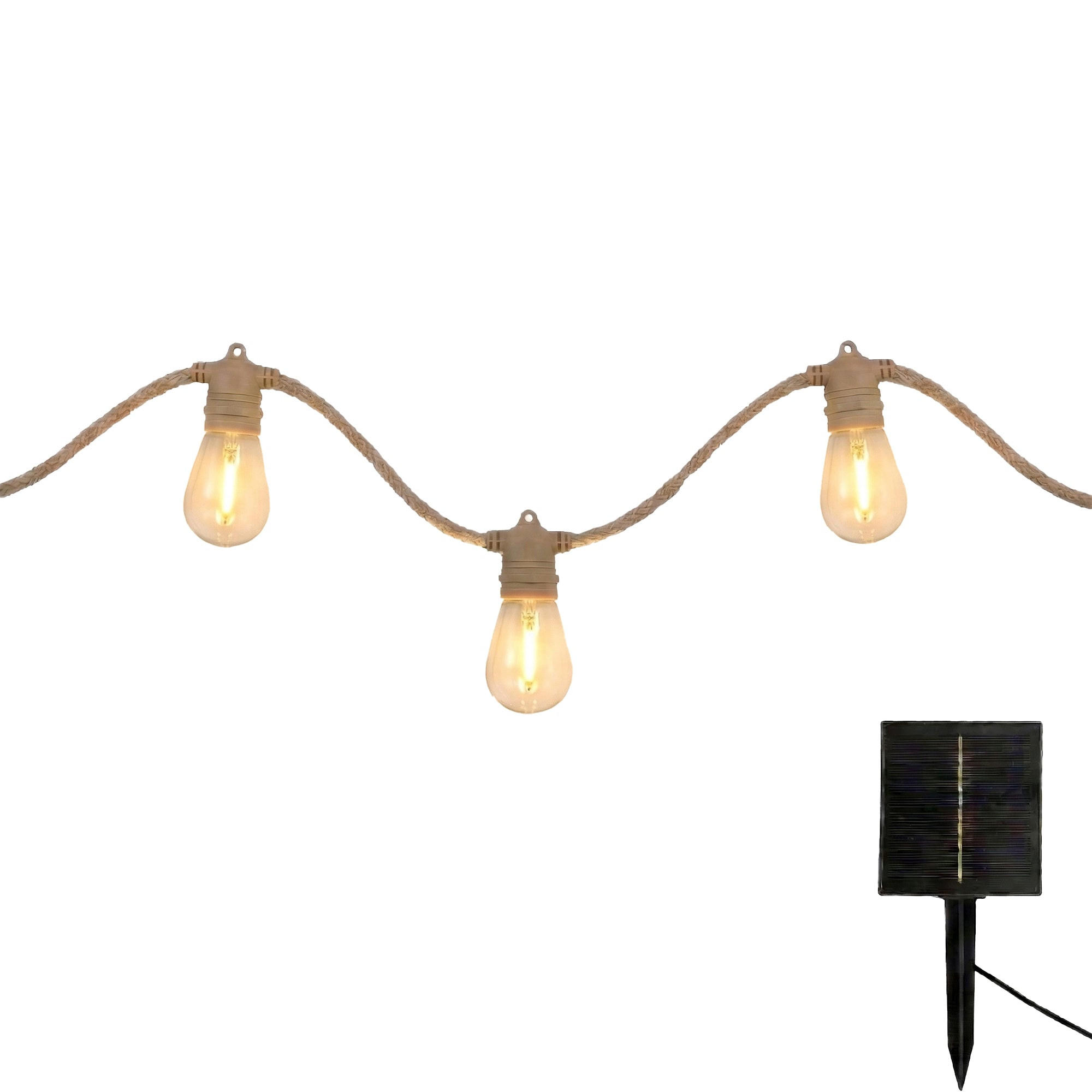 FANTASY CORD 10LED 8M Solar-Lichterkette - Beige, Naturmaterialien (600/5/10cm) - Lumisky