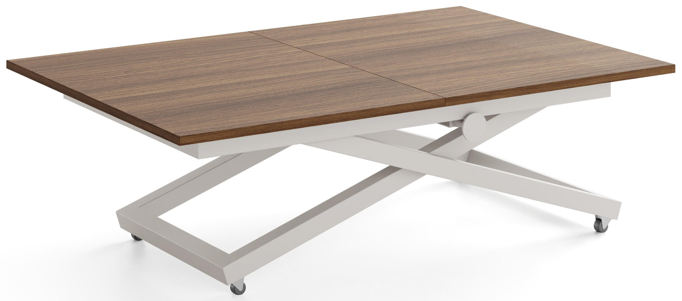 COUCHTISCH Axen höhenverstellbar ausziehbar, Nussbaum Braun 120-160/80/38-75 cm - Kaschmir/Walnussfarben, Holzwerkstoff/Metall (80/160/75cm) - WFL GROUP