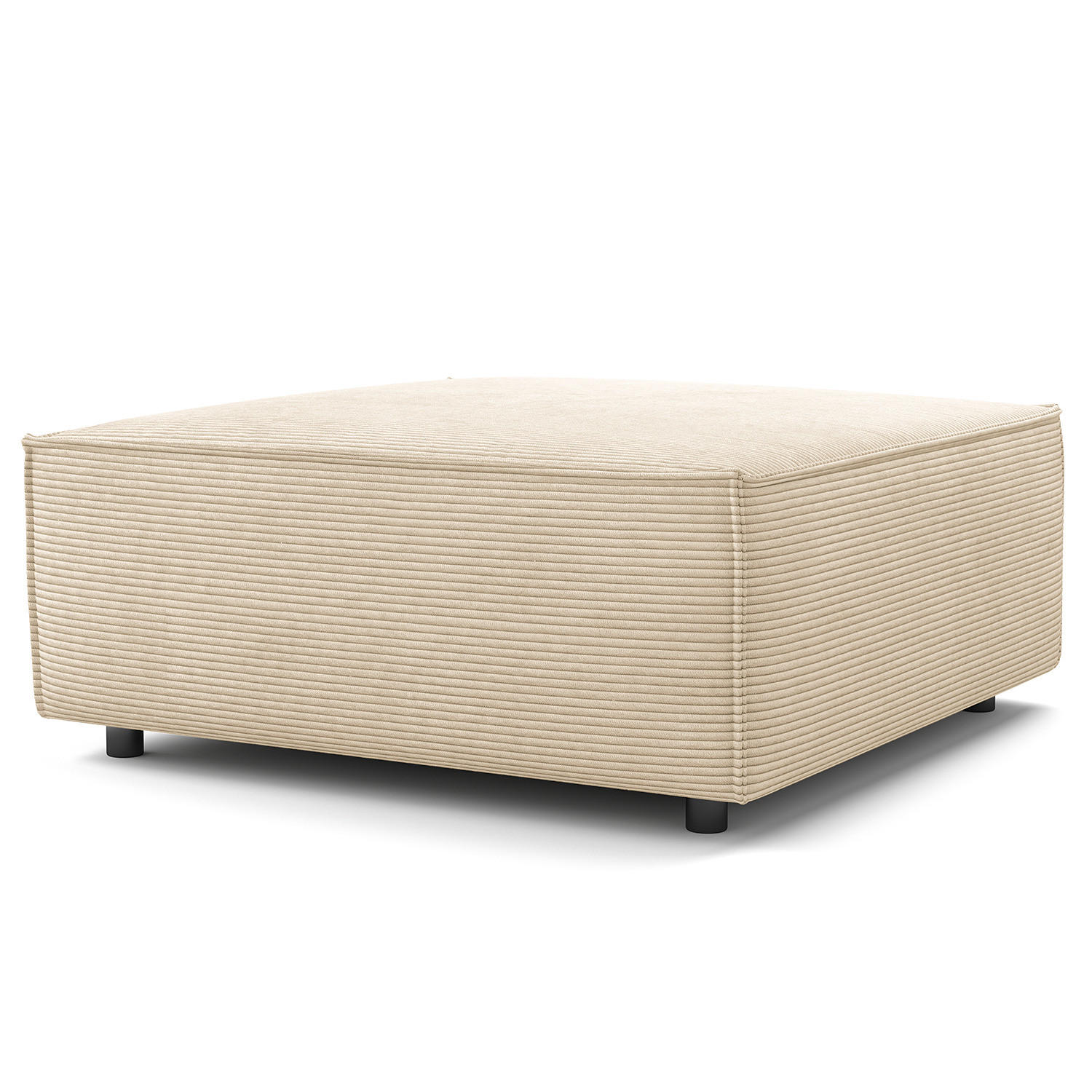 POLSTERHOCKER - Quadratisch - Beige/Schwarz, Kunststoff/Textil (98/40/97cm) - home24