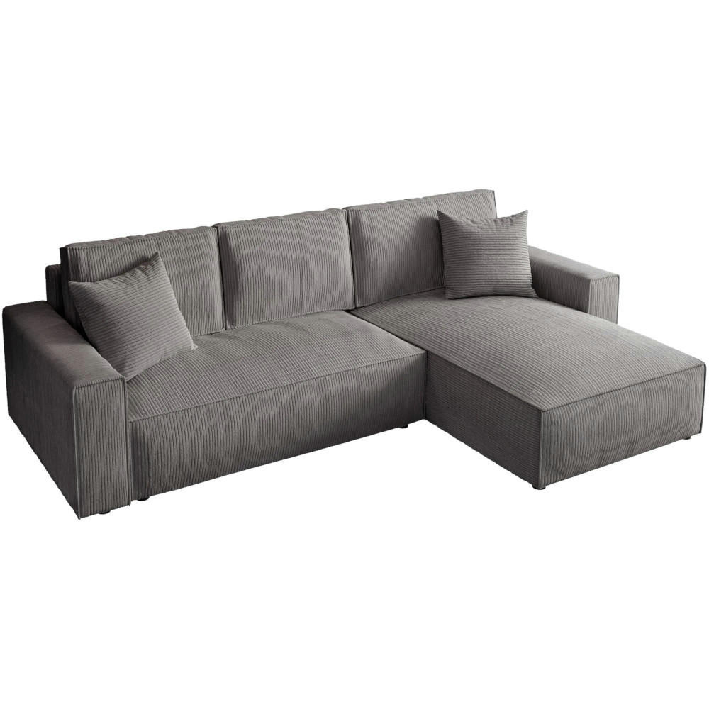 ECKSOFA Parys L grau - Schwarz/Grau, Kunststoff/Textil (290/185cm) - Beautysofa