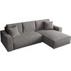 ECKSOFA Parys L grau - Schwarz/Grau, Kunststoff/Textil (290/185cm) - Beautysofa
