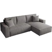 ECKSOFA Parys L grau - Schwarz/Grau, Kunststoff/Textil (290/185cm) - Beautysofa