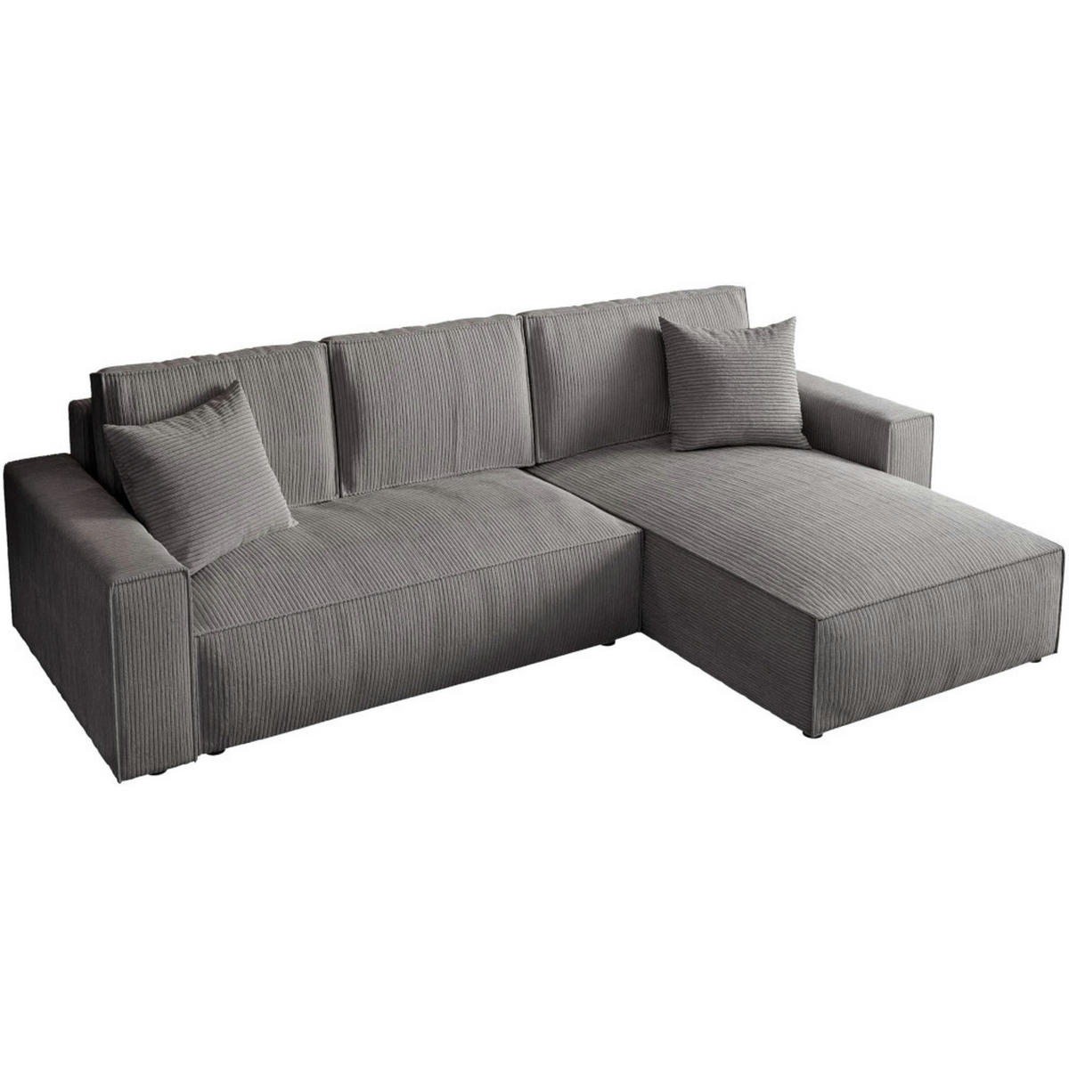 ECKSOFA Parys L grau - Schwarz/Grau, Kunststoff/Textil (290/185cm) - Beautysofa