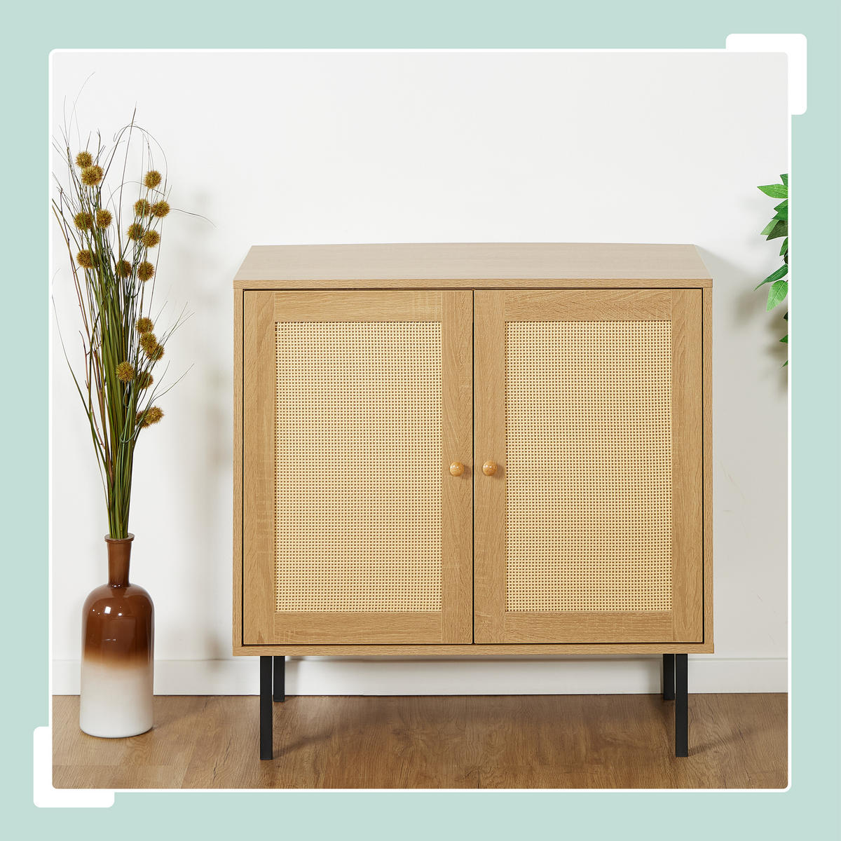 KOMMODE - Hellbraun, Holzwerkstoff/Kunststoff (80/80/40cm) - Relaxdays