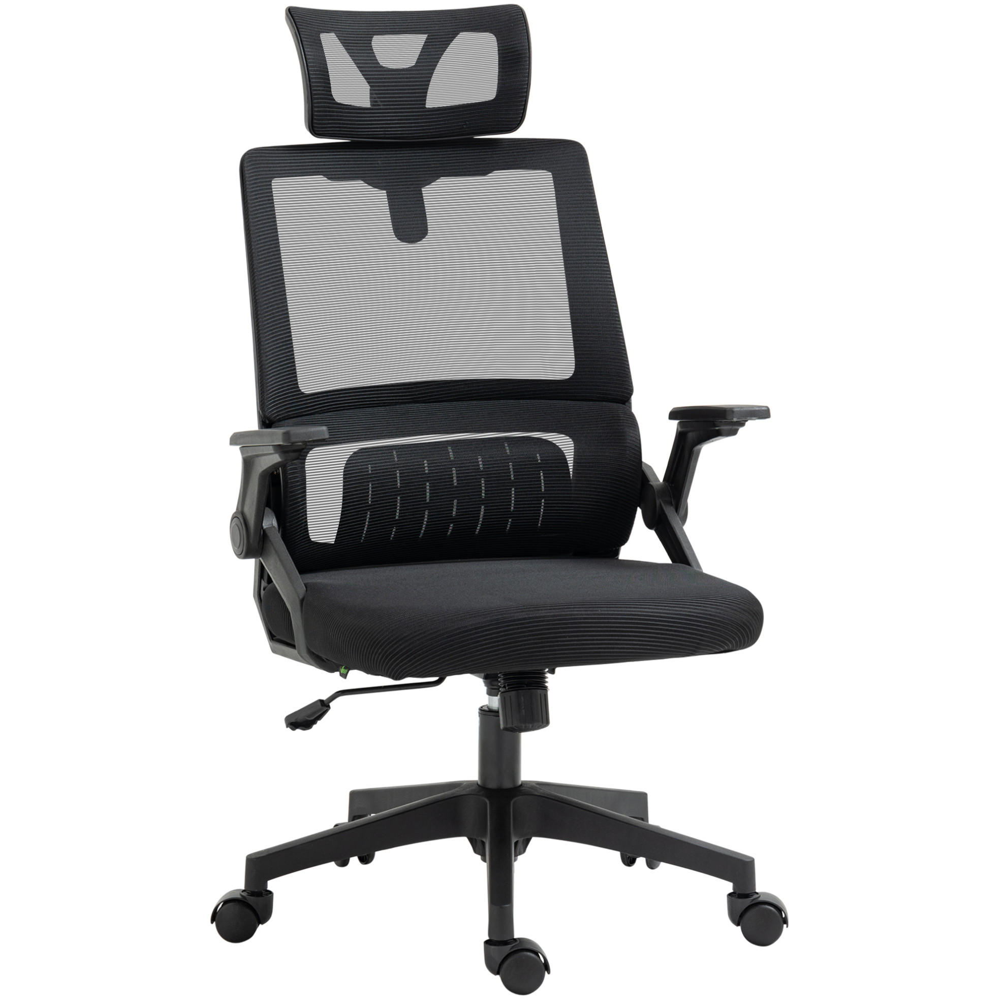 BÜROSTUHL höhenverstellbar mit Kopfstütze Schwarz - Schwarz, Kunststoff (61/119/58cm) - Meubliv