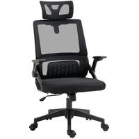 BÜROSTUHL höhenverstellbar mit Kopfstütze Schwarz - Schwarz, Kunststoff (61/119/58cm) - Meubliv